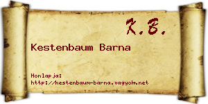 Kestenbaum Barna névjegykártya