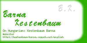 barna kestenbaum business card